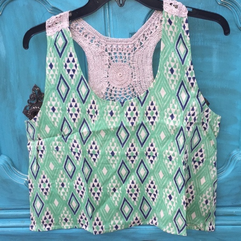 NWT Tank top Boho pattern and beautifully Embroidered shoulders & back